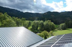 Photovoltaik mit Teichblick